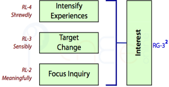 Interesting Others via Intense Experiences (RL4), Potentiation of Change (RL3) and Inquring (RL2).